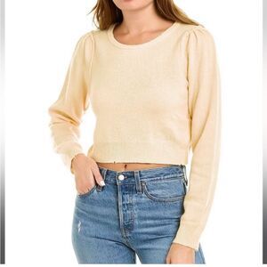 LoveShackFancy Lune Cropped Long Sleeve Sweater Size Small